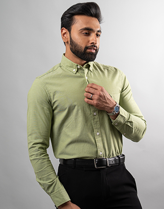 Texas Olive Green Solid Shirt