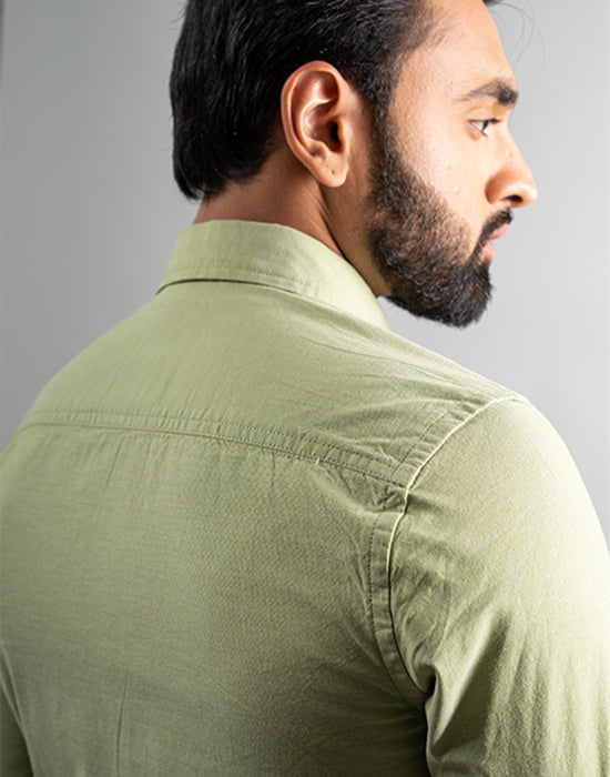 Texas Olive Green Solid Shirt