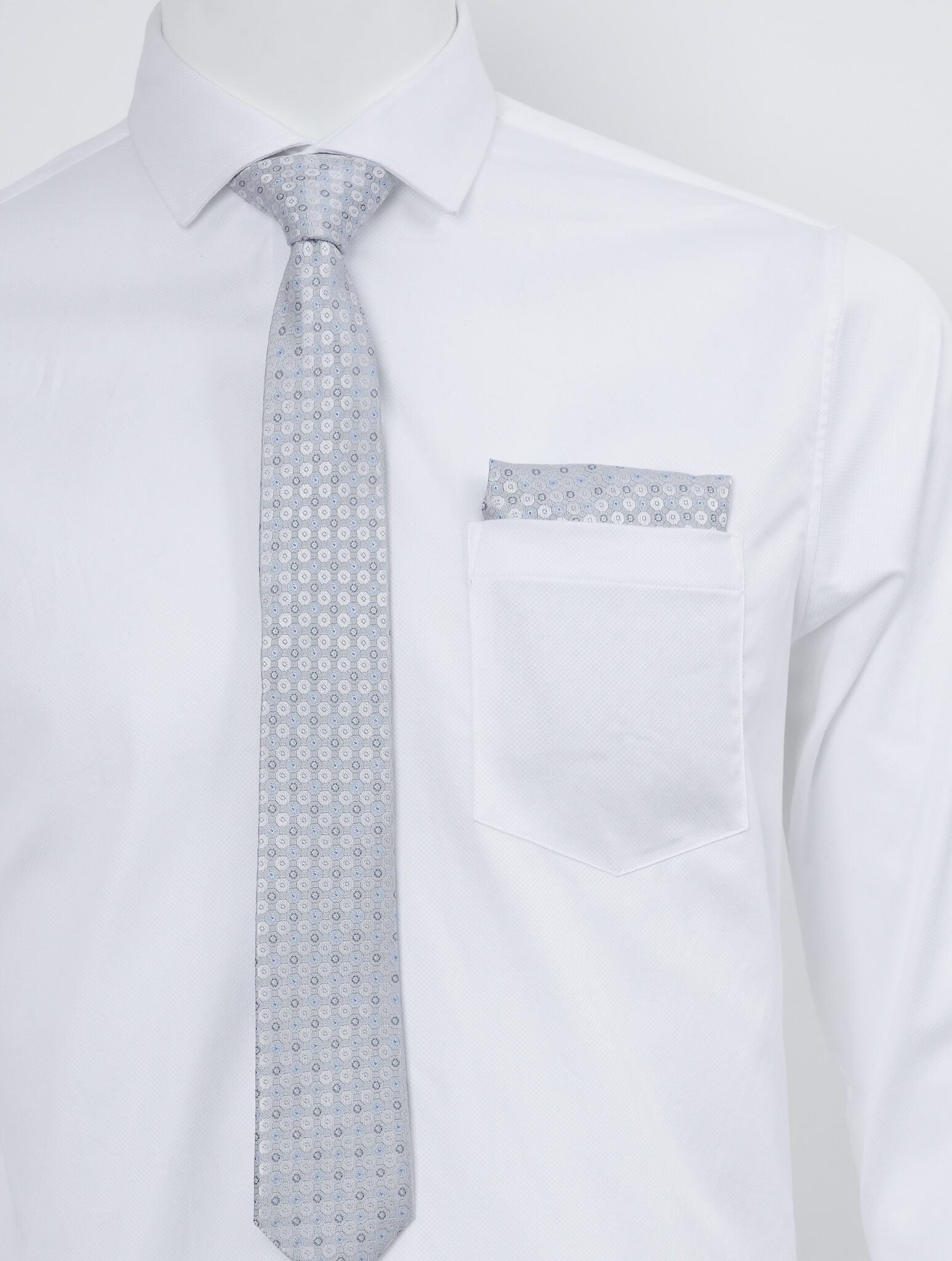 Gray Windowpane Checks Set