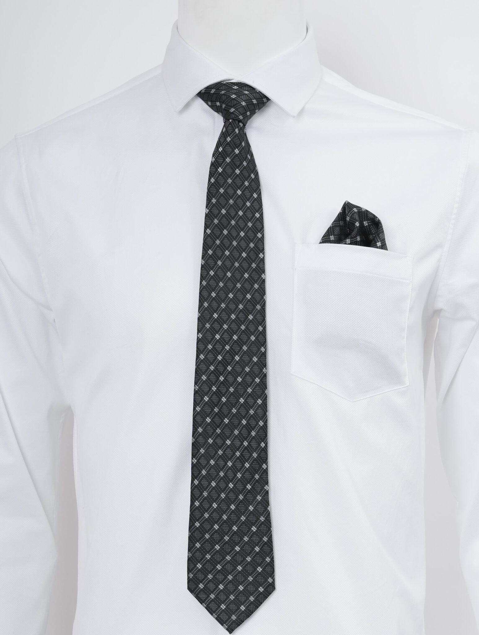 Black Windowpane Checks Set