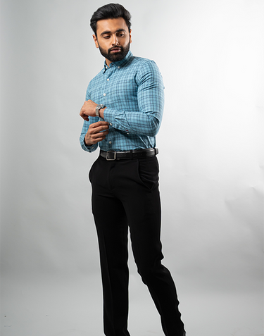 Firozi Shadow Checks Shirt