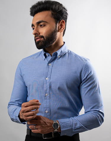 Blue Solid Shirt