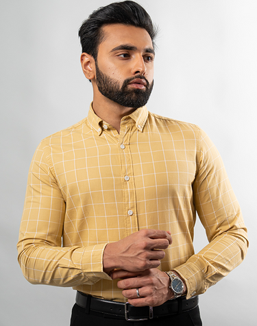 Mustard Single Checks Shirt