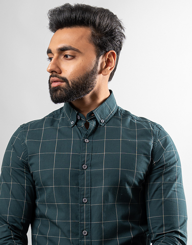 Aqua Green Checks Shirt