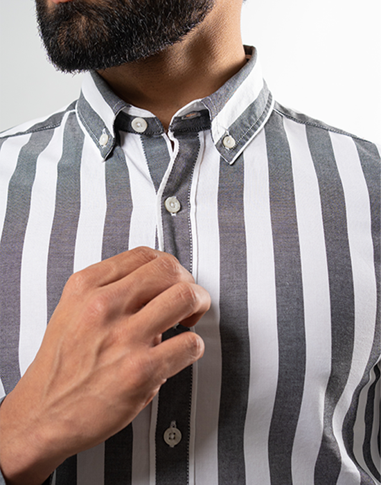 Gray Canady Stripe Shirt