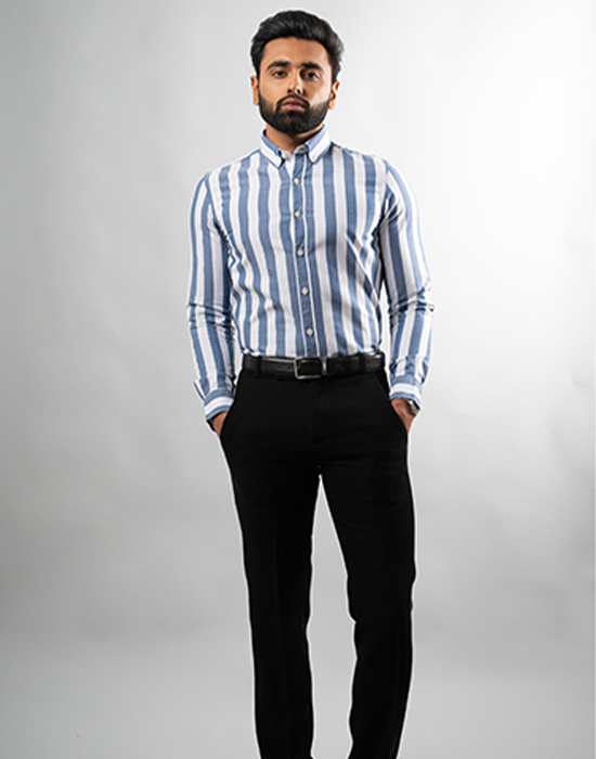 Royal Blue Canady Stripe Shirt