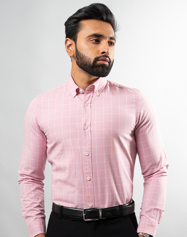 Pink Window Checks Shirt