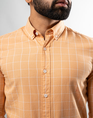 Peach Window Checks Shirt