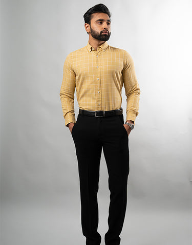 Mustard Single Checks Shirt