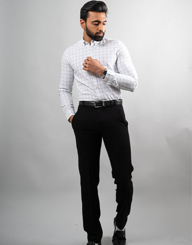White Window Checks Shirt
