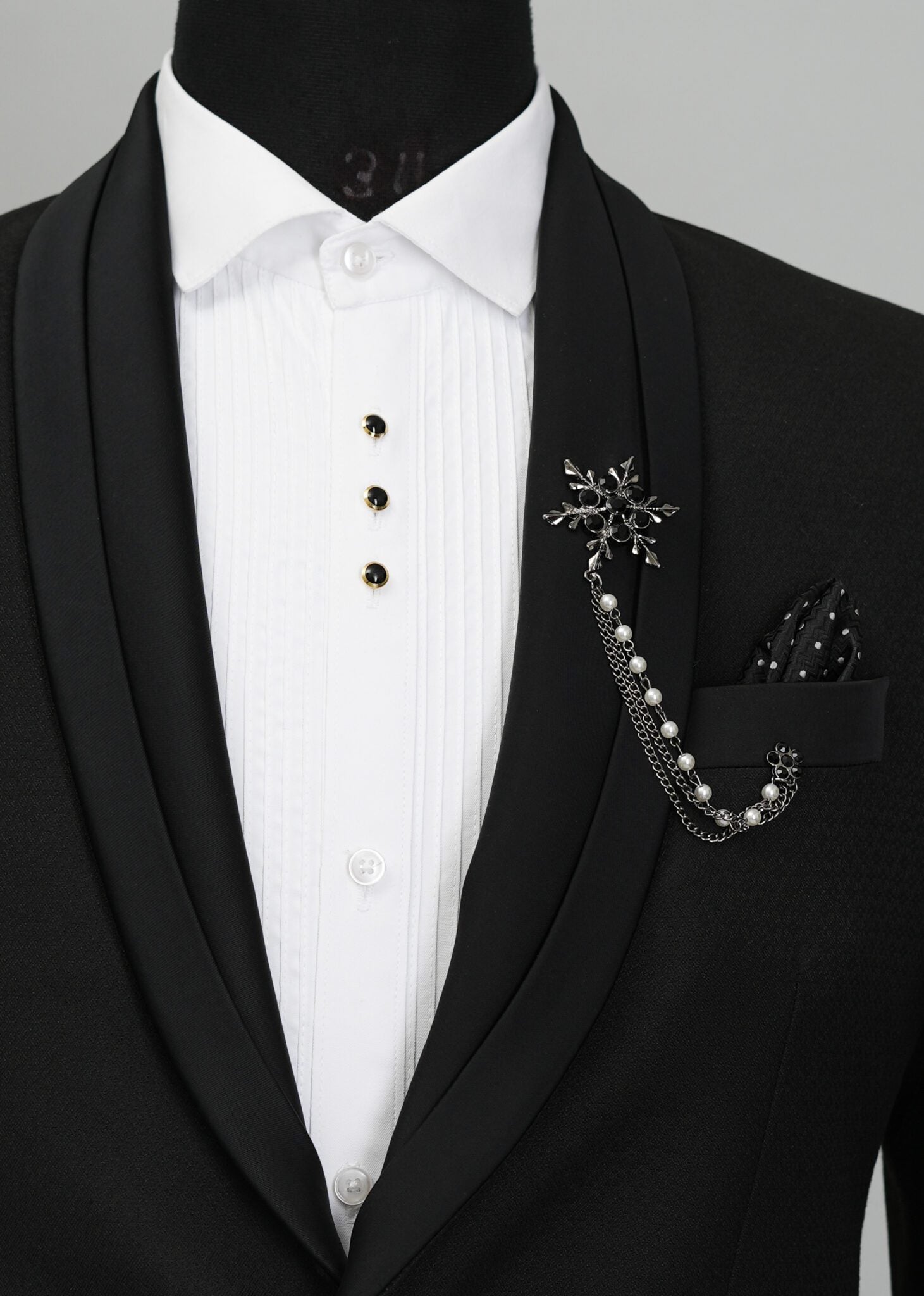 Black Onyx solid Plain 2 Piece Suit