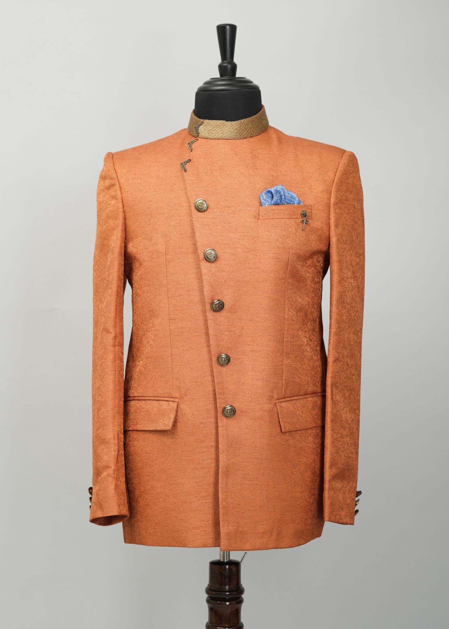 Deep Saffron Solid Plain Suit