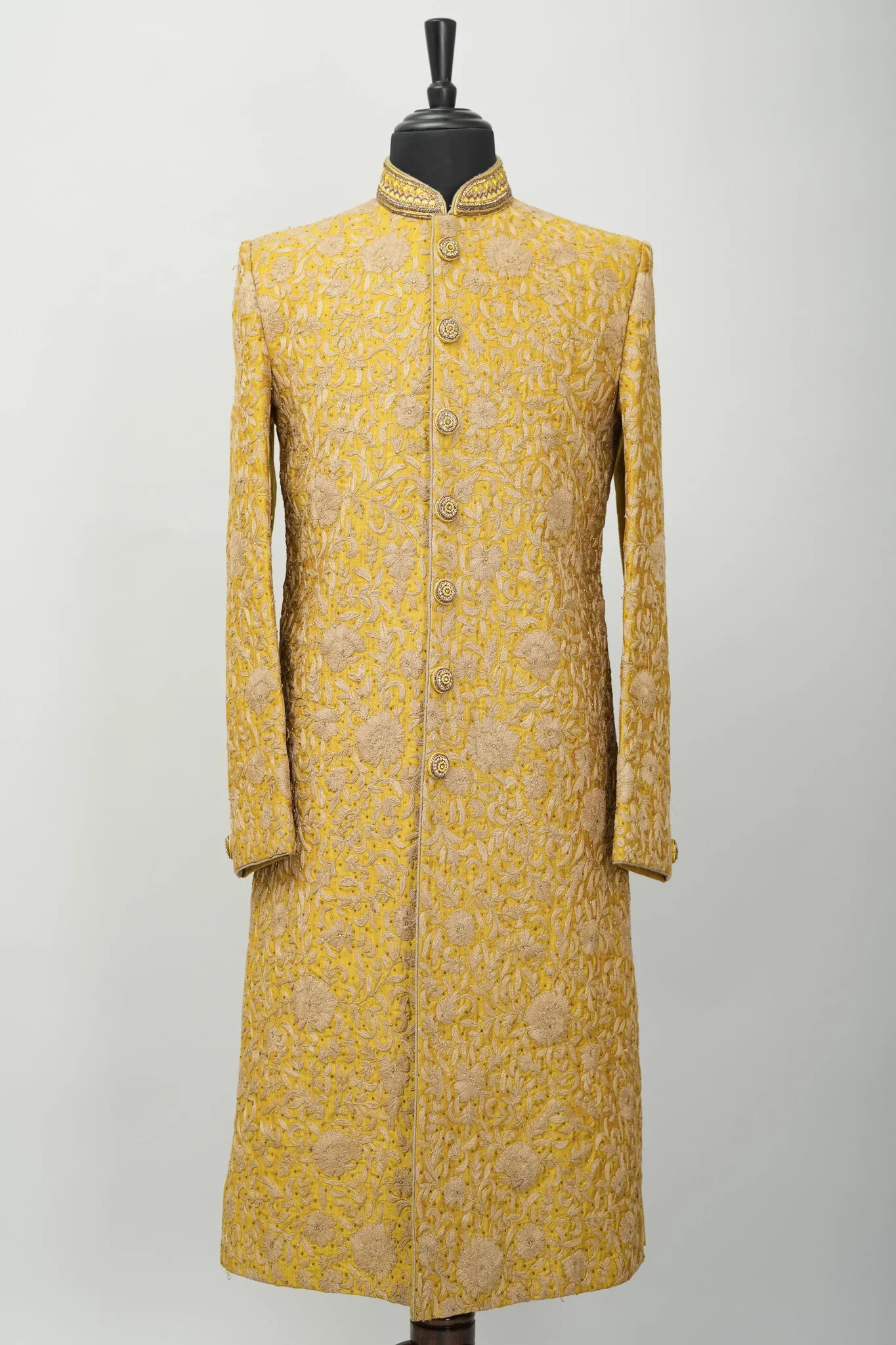 Goldenrod Embroidery Indowestern Suit