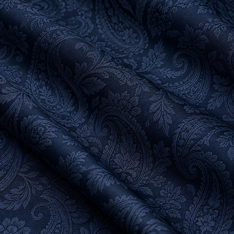 Navy jacquard fabric